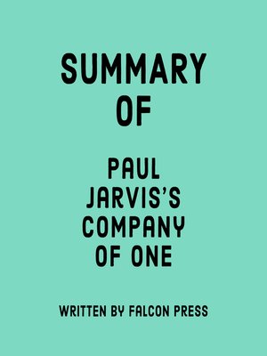 cover image of Summary of Paul Jarvis's Company of One